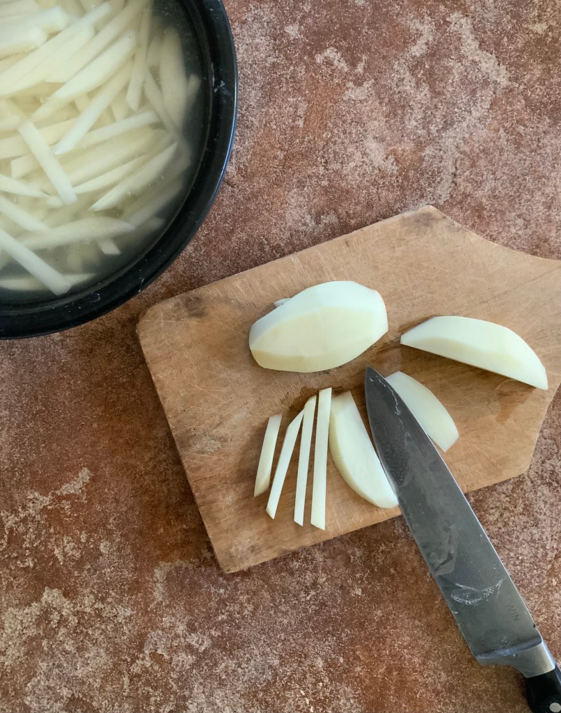 Cutting french fries