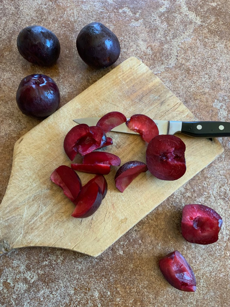 Dark skin red flesh sold as blood plums more seasonal and specialty variety than yellow fleshbkack pkums