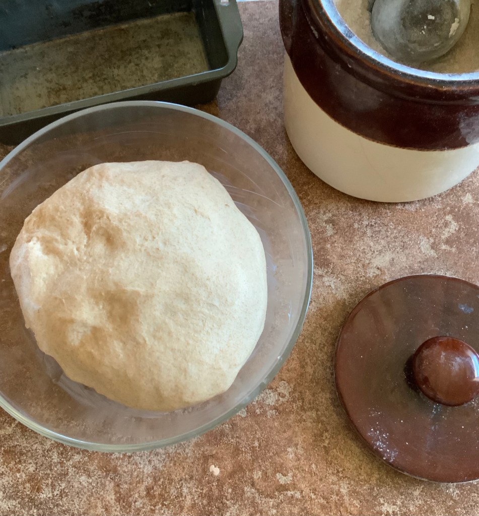 Wholewhear dough risen and puffy