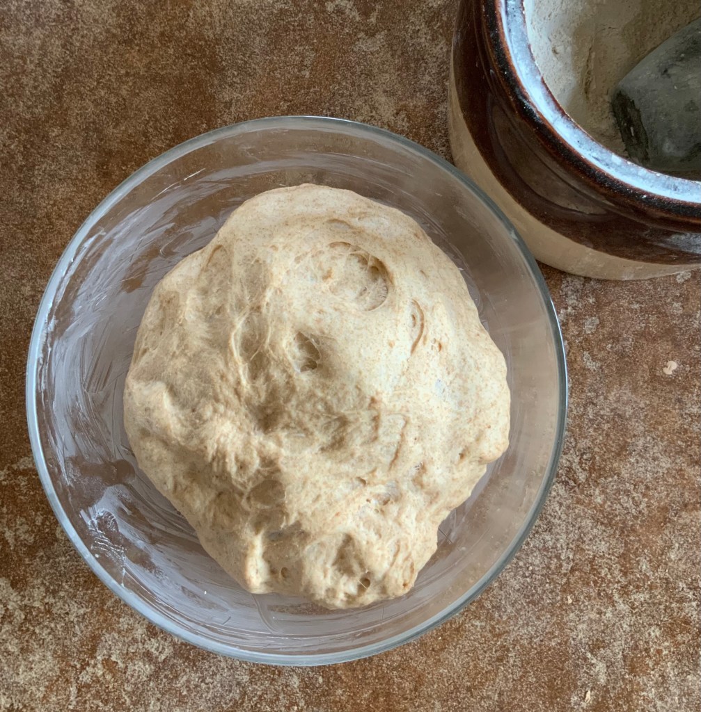 With soft wheat dough a bigger puffier rise. Whole wheat loaf