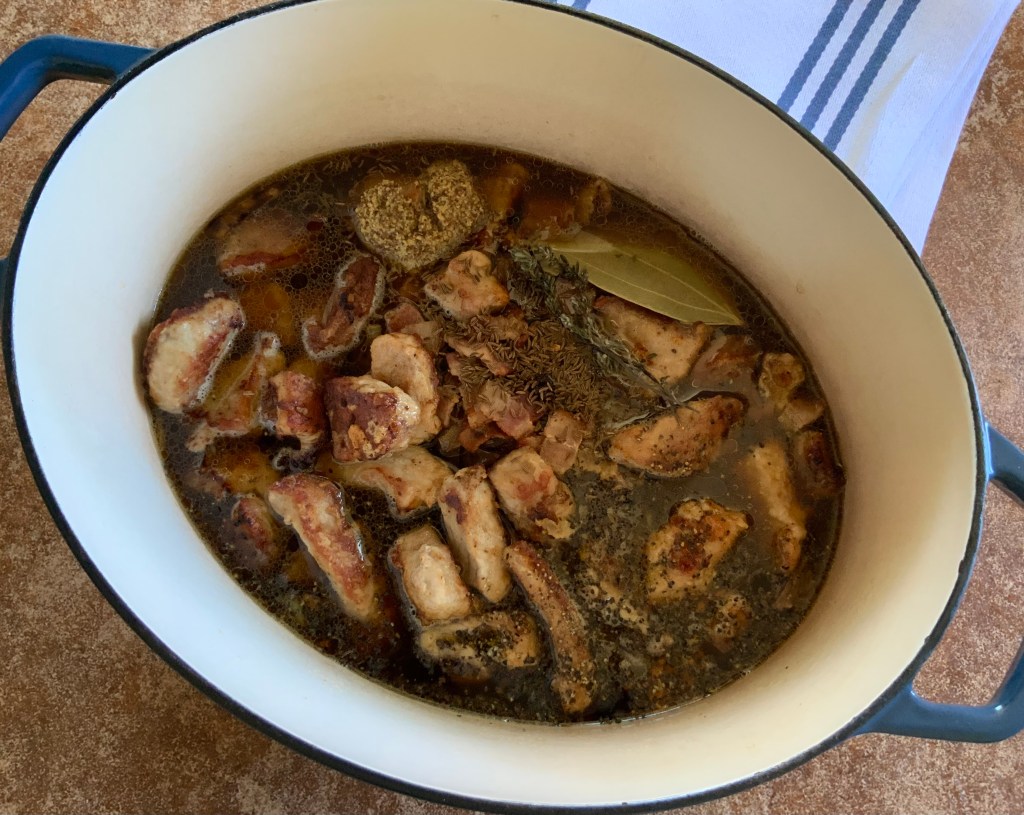 Carbonnade with pork loin ready to braise